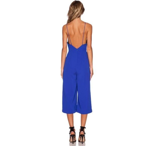 C/MEO Collective Power Trip Jumpsuit Womens Medium Blue Wide-Leg Spaghetti Strap - Picture 3 of 16